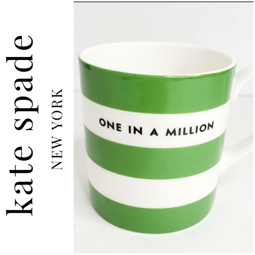 Kate Spade Green and White Striped Dining Mug